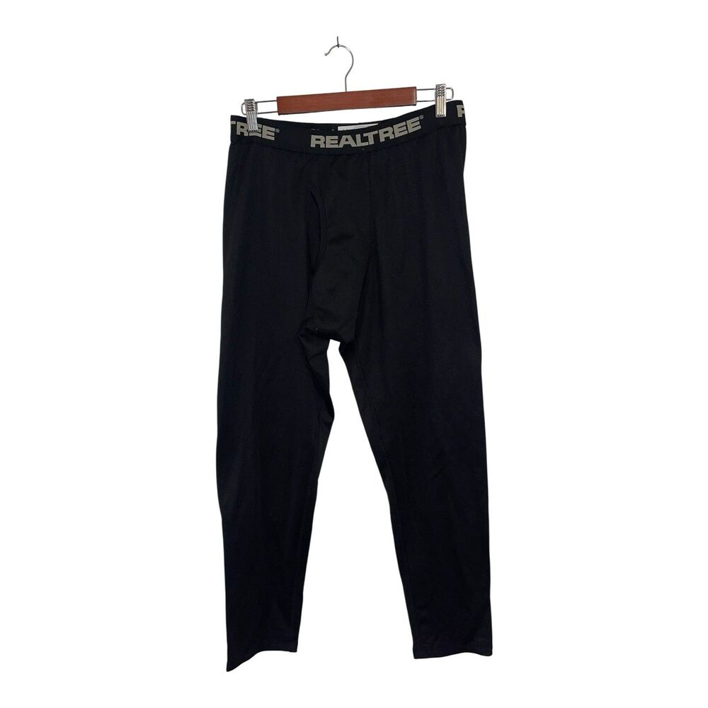 Realtree Mens Size Large Black Performance Base Layer Spandex Pants